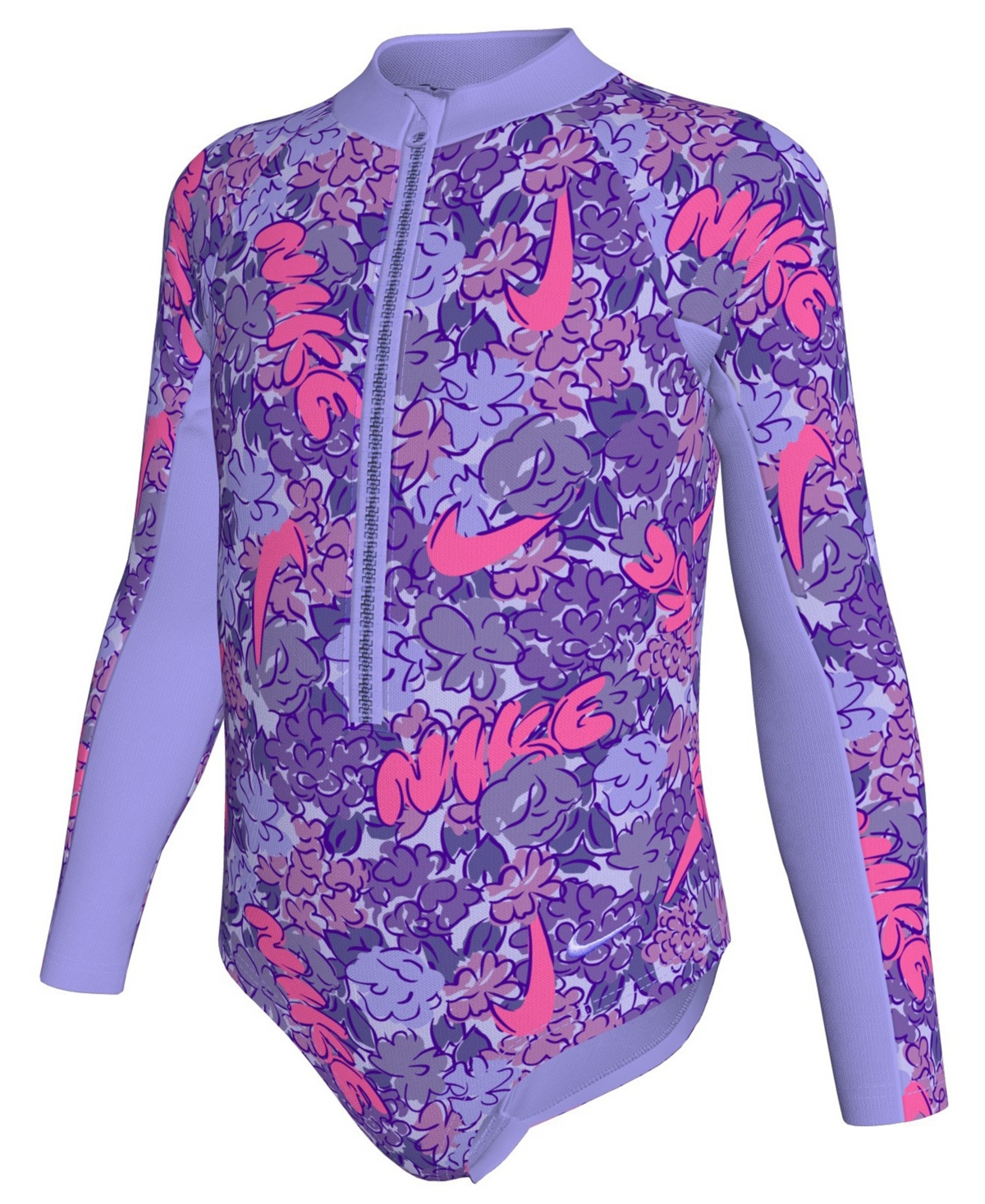 Nike Girls 4-6X Doodle Floral Long-Sleeve Swimsuit