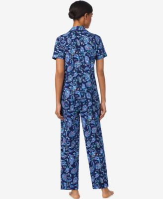 Women's Notch Collar and Long Pant Pajama Set