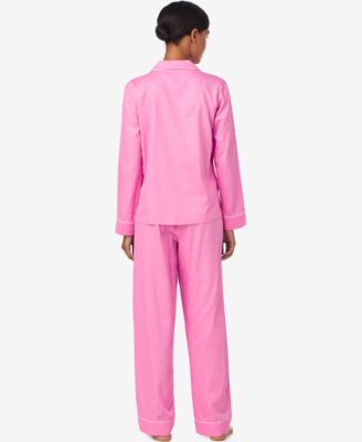 Women's Long Sleeve Notch Collar Long Pant Pajama Set