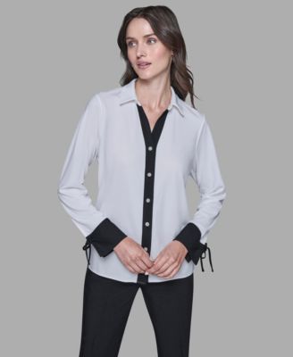 Women's Contrast Collared Top