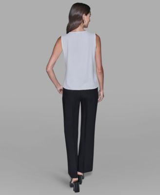 Women's Sleeveless Bow Detail Top