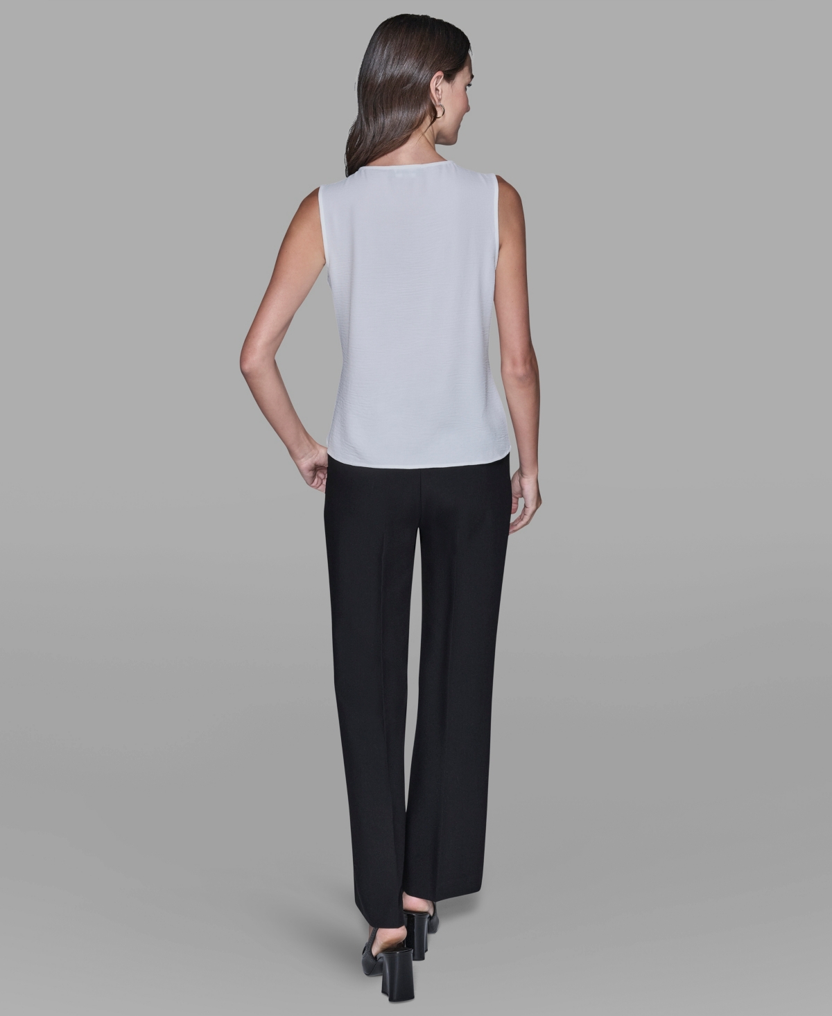 Karl Lagerfeld Women's Sleeveless Bow Detail Top In White