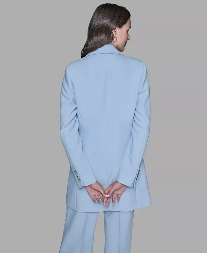 Women's Long One-Button Blazer Jacket - thumbnail 6