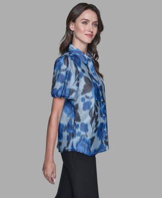 Women's Organza Collared Top