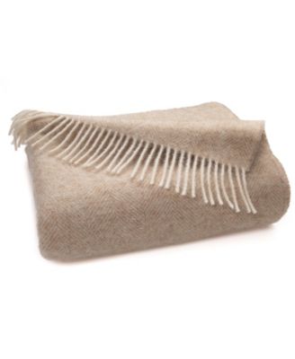 Shetland Lambswool Herringbone Throw, 55" x 72"