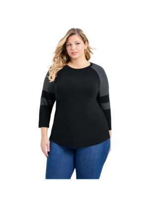 Women's Splice Sleeve Color Top