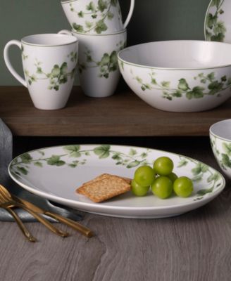 Ivy Whisper Oval Platter, 14.5"