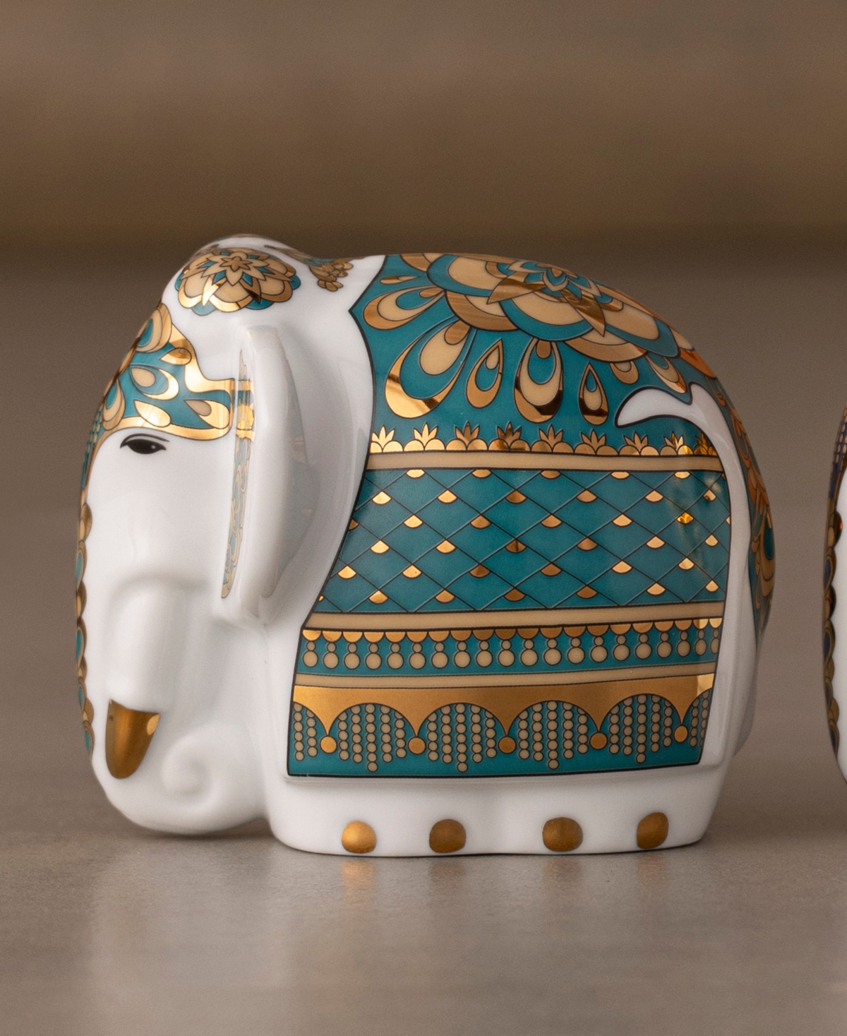 Noritake Bejeweled Elephant Figurine In Green