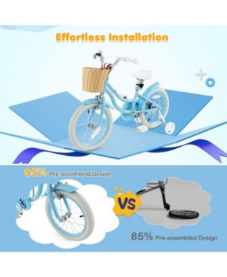 16-Inch Kids Bike with Training Wheels and Adjustable Handlebar Seat