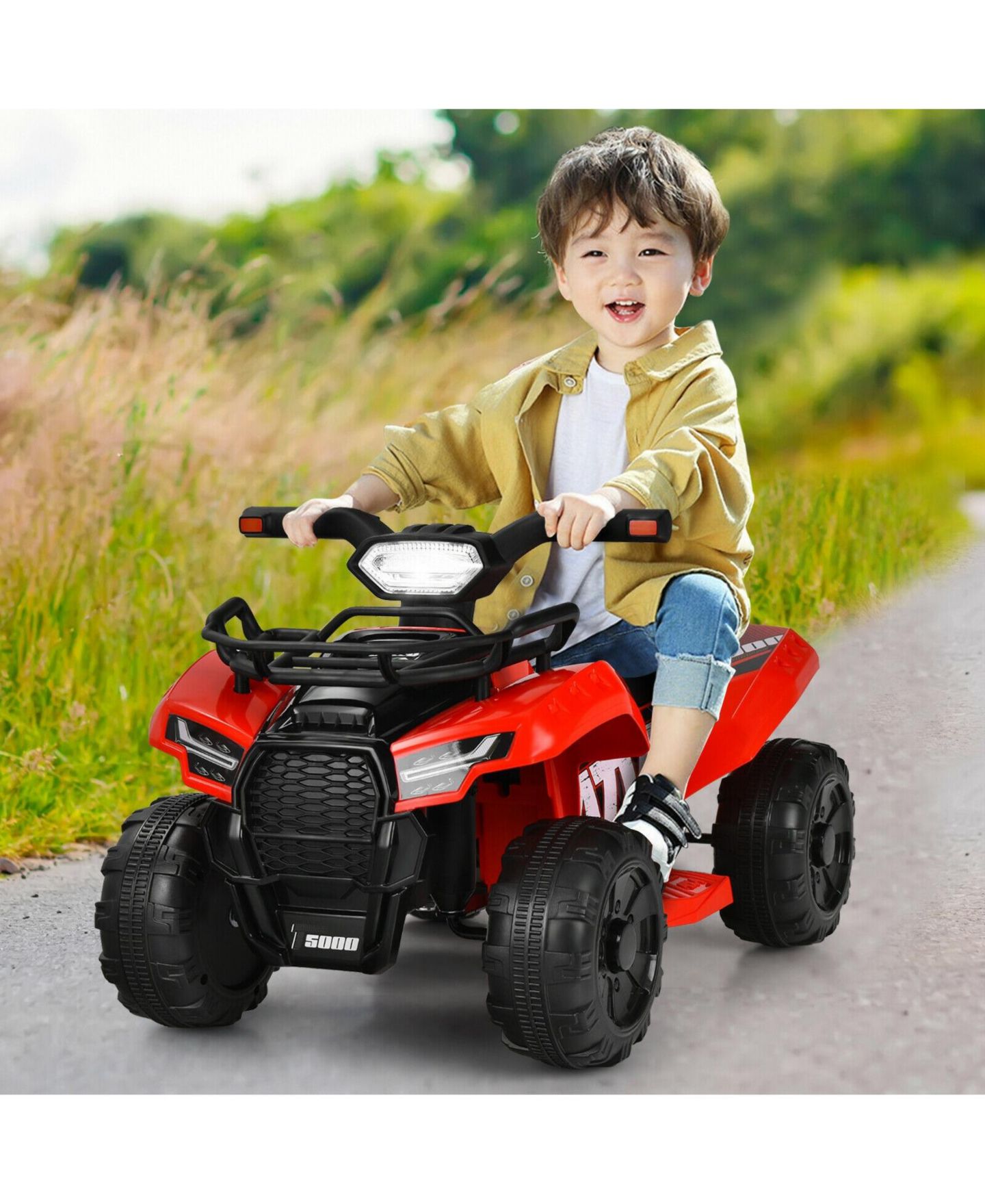 Детская игрушка SUGIFT 6V Quad with LED Headlight & MP3 Electric Ride-On ATV, 44 Lb. Capacity, Ages 18 Months+, цвет: Красный — фото 6
