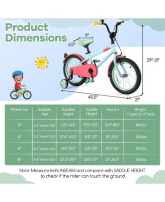 16 inches Kids Bike with Adjustable Handlebar and Saddle