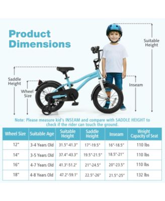 14-Inch Kids Bike for 3-5 Years Old Children Bicycle with Training Wheels