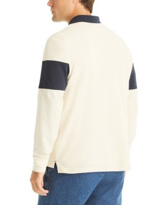 Men's Color-Block Long-Sleeve Rugby Polo Shirt