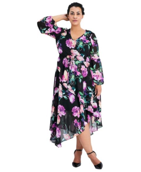 Женское платье Avenue Plus Size Endless Love Chiffon, цвет: Чёрный