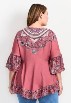 Women's  Plus Size Frankie Frill Detail Tunic
