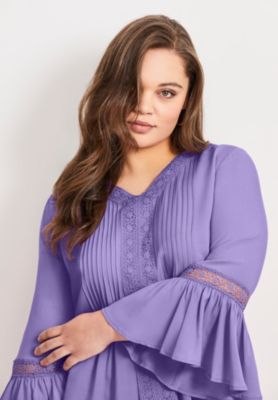 Women's Plus Size Lace Trim Tunic