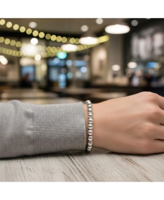 Stackable Sterling Silver Bead Ball Stretch Bracelet