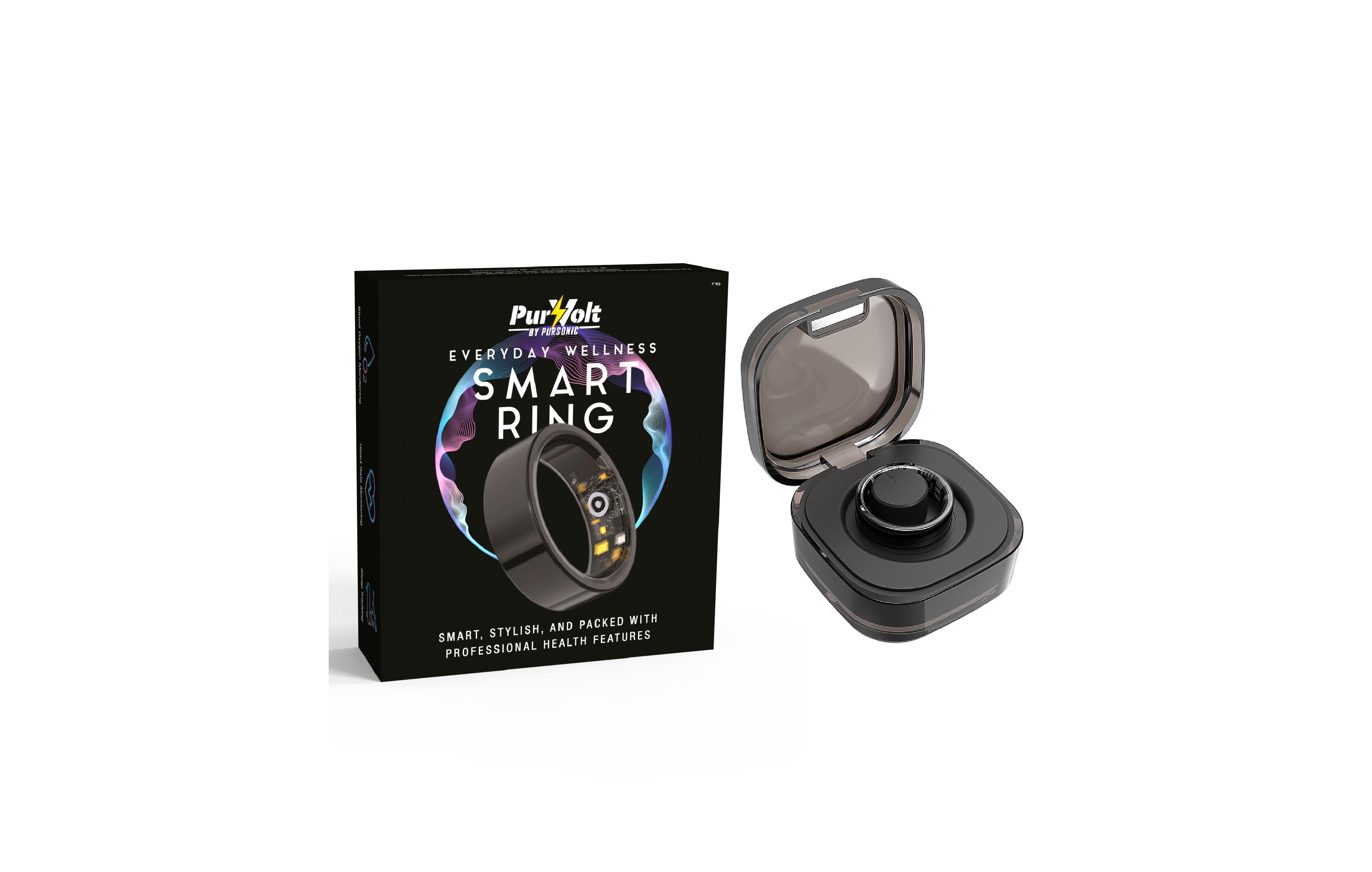 Pursonic Everyday Wellness Smart Ring – Sleek Health & Sleep Tracker with Magnetic Charging Base