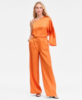 Women's High-Rise Satin Palazzo Pants, Exclusively at Macy's
