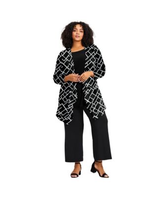 Women's Plus Size Cardigan with Tank Duet Sweaters