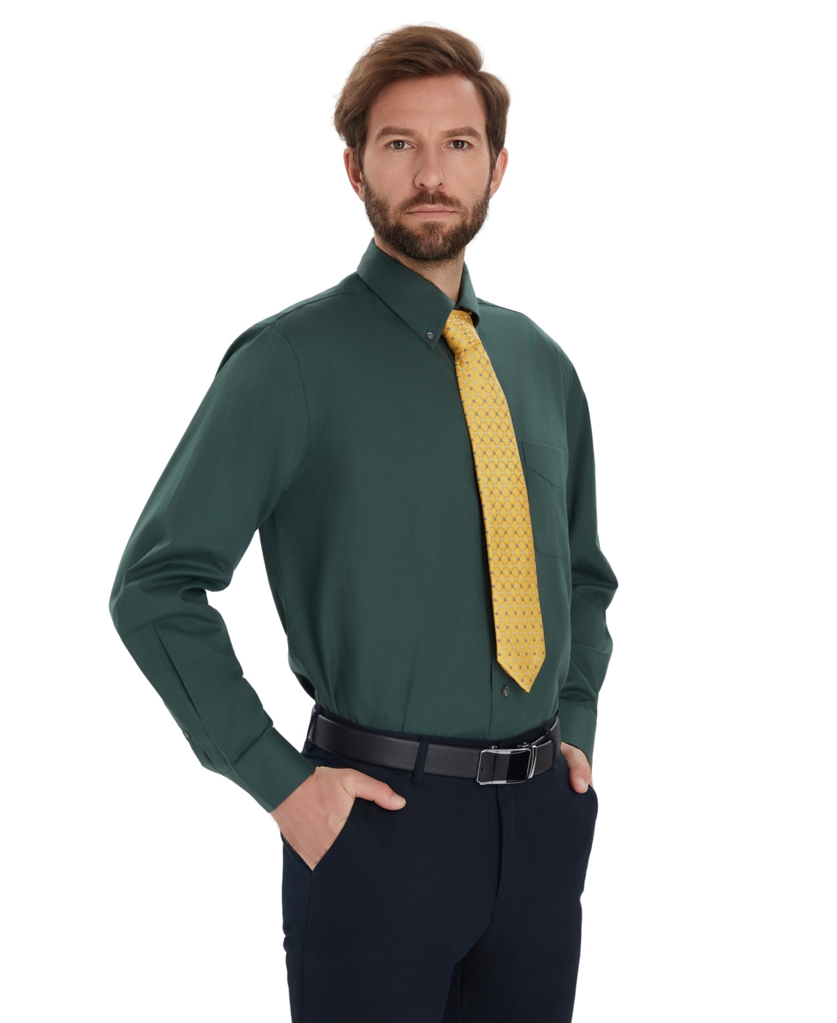 Club Room Men's Pinpoint Button Front Solid Dress Shirt, Macy's Exclusive