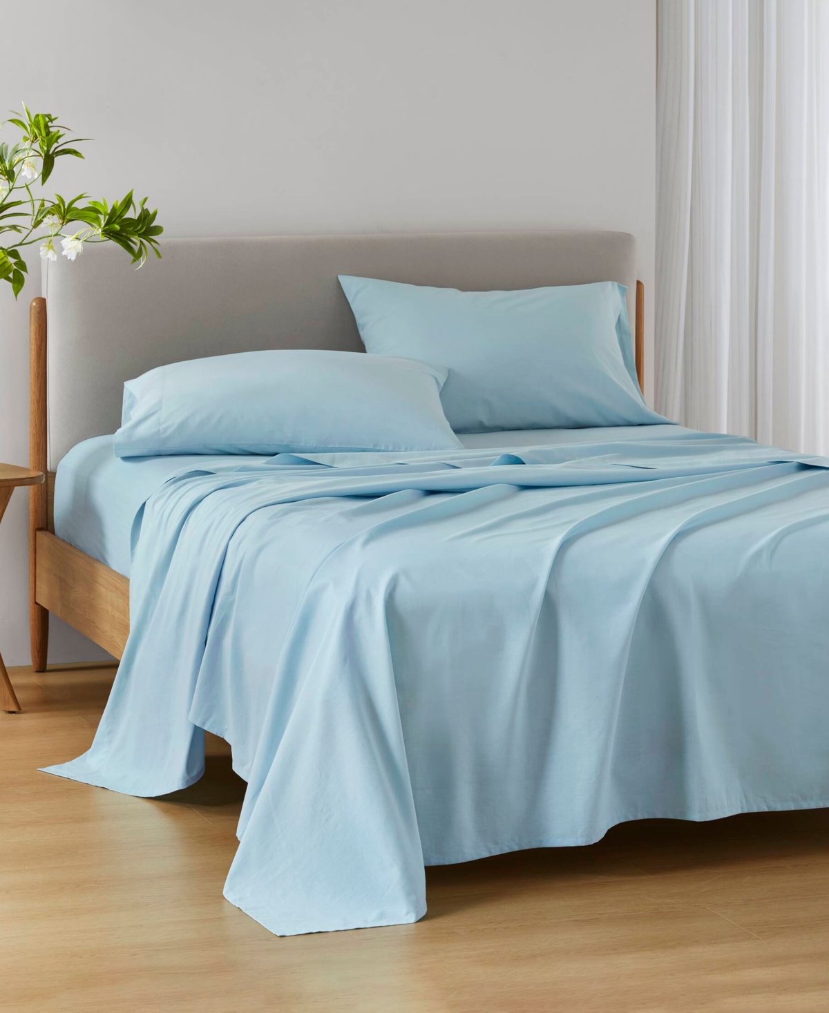510 Design Super 144-thread Count Cotton 3-pc. Sheet Set, Twin In Blue