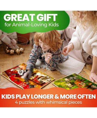 4 x 48 Wooden Toddler Realistic Montessori Puzzles Ages 3-5