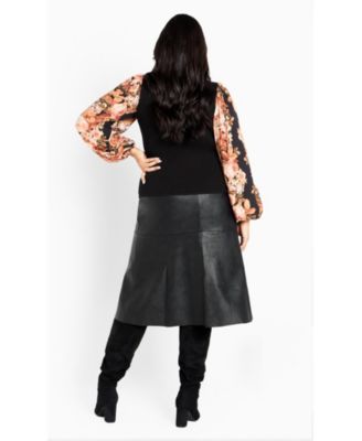 Women's May Contrast Floral Sleeve Sweater