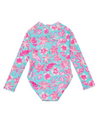 Big Girls Tropical Glow Recycled LS Surf Suit