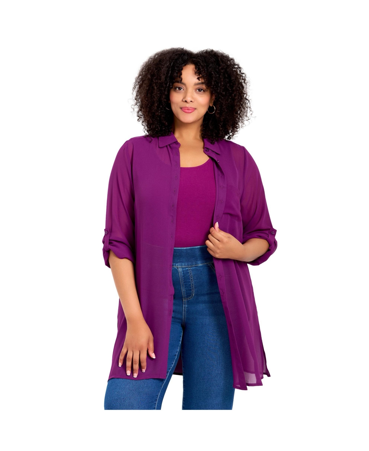 Avenue Women's Convertible Button Down Tunic