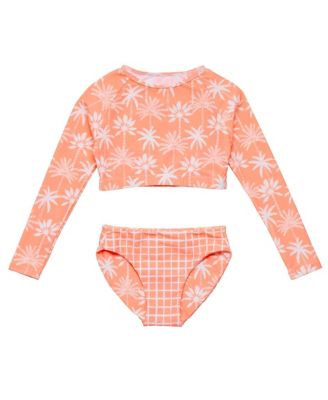 Big Girls Cali Palms Recycled Crop LS Rash Set