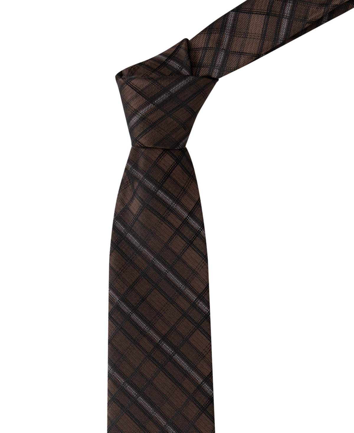 Calvin Klein Men's Addison Plaid Tie In Brown