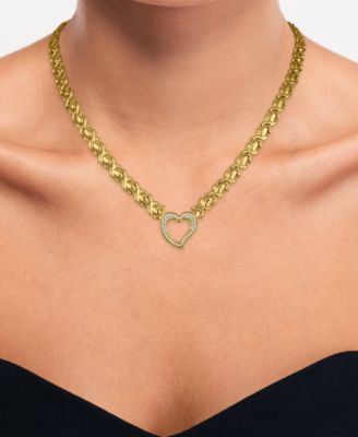 Diamond Open Heart Necklace (1/3 ct. t.w.) in 14k Gold Over Sterling Silver