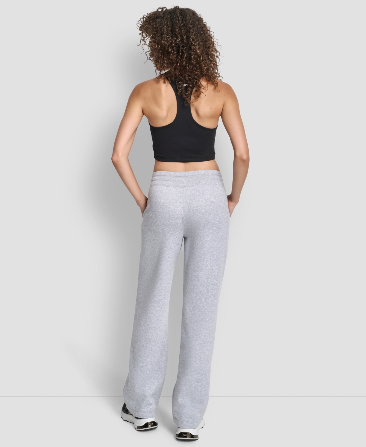 Dkny Women's Sport Stacked Transfer Logo Track Pants In Gray