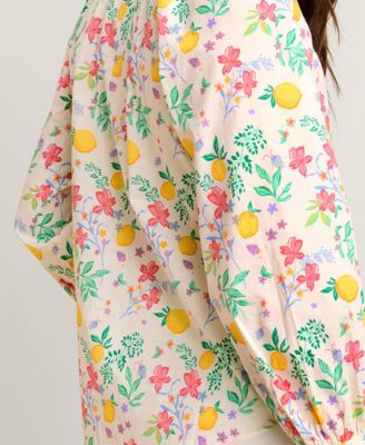 Women's Stretch Cotton Lemon Print Carrie Shirt