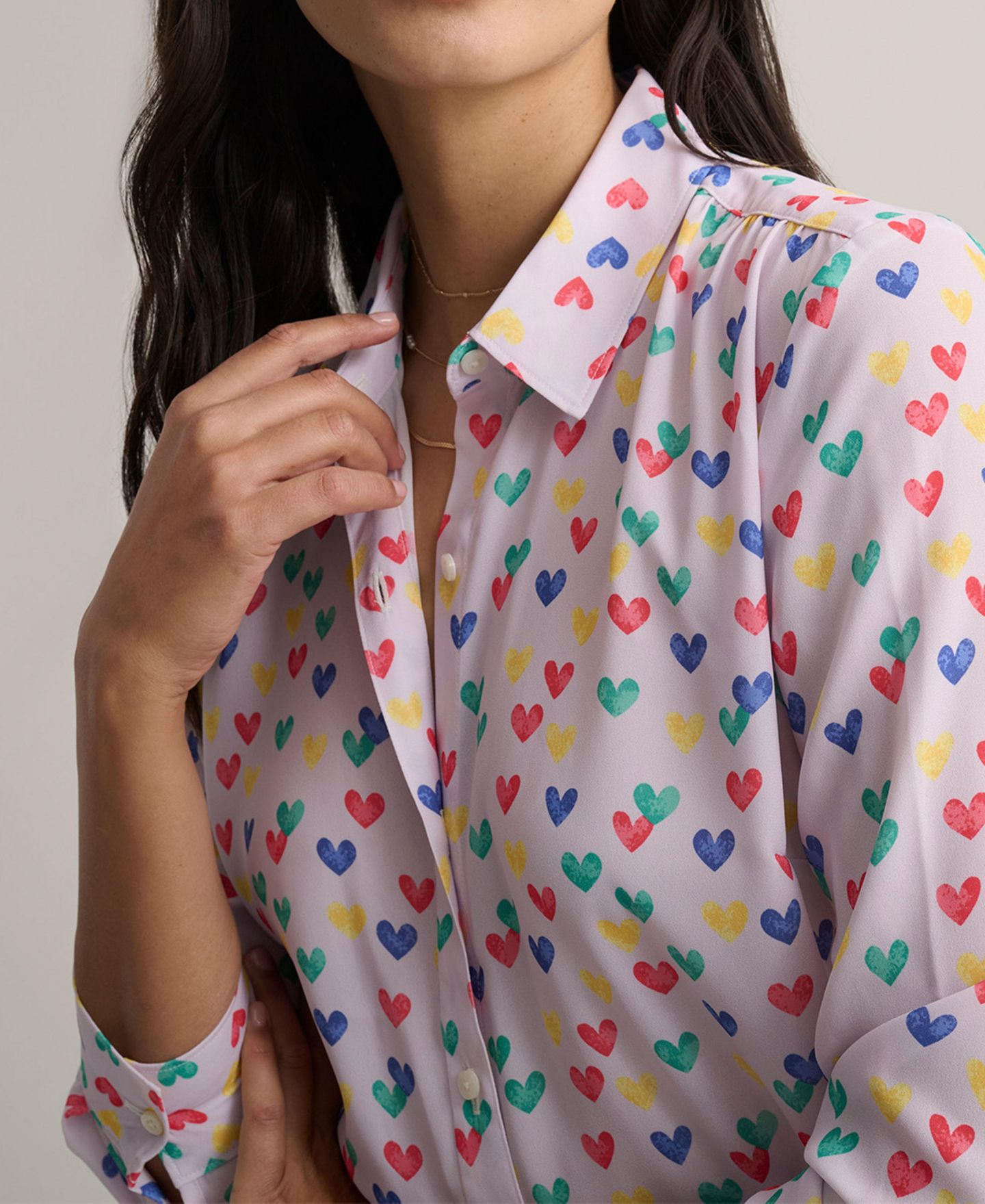 Женская рубашка UNTUCKit Printed Hearts Natalie, цвет: Светлый фиолетовый — фото 3