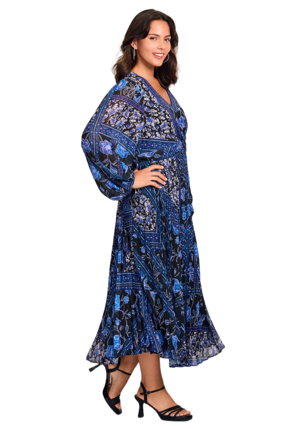 Avenue Women's Plus Harmony Twist Front Pleated Dress