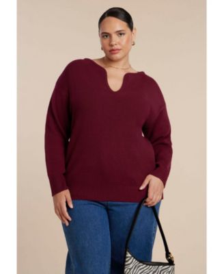 Women's Deep V-Neck Sweater