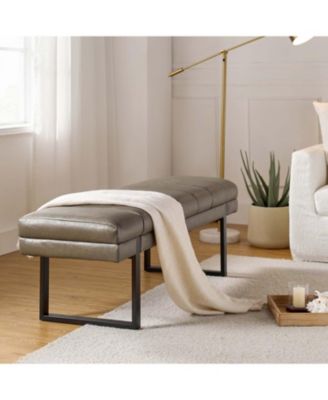 Mid-century Modern Laurens Upholstered Bench with Metal Legs