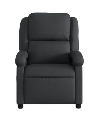 Large Massage Recliner Chair with Real Leather Upholstery, Adjustable Footrest, and Metal-Plywood Frame