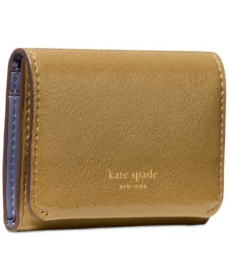 Halo Glazed Leather Card Case Trifold Wallet