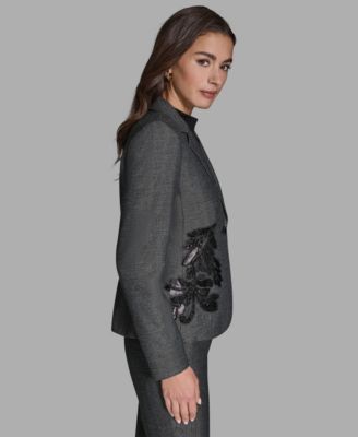 Women's Novelty Notch Collar One-Button Jacket