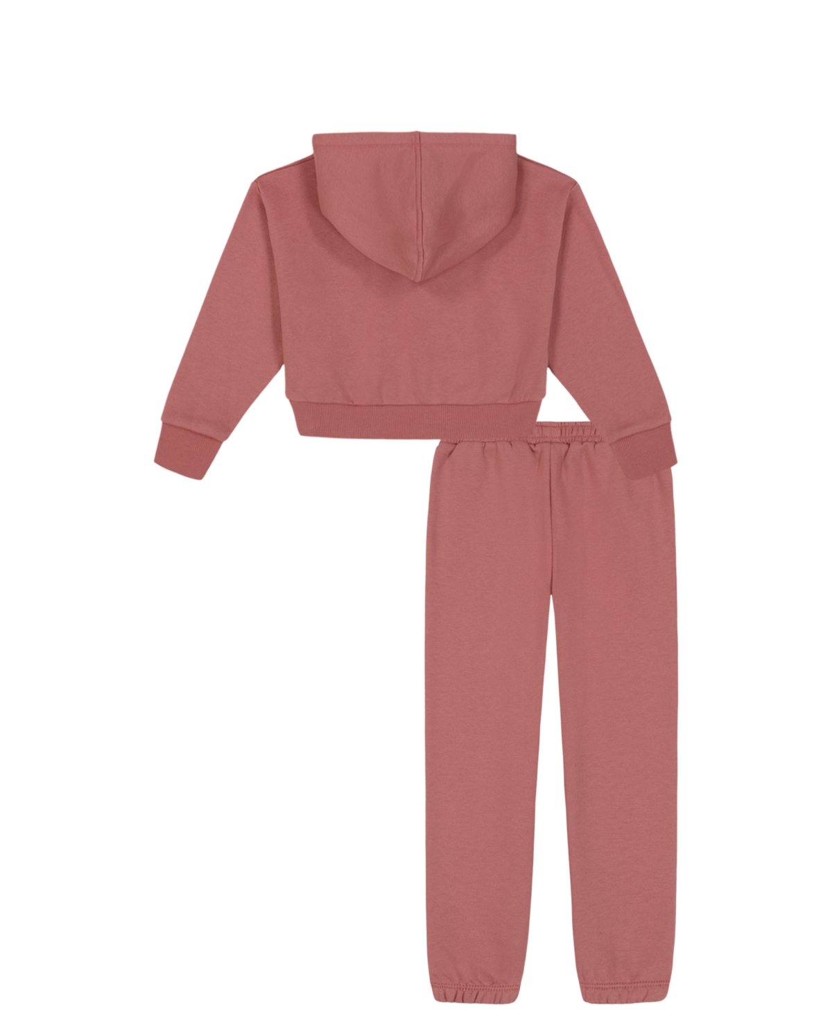 Calvin Klein Girls Toddler 2t-4t Long-sleeve Hoodie And Fleece Pants, 2-piece Set In Pink