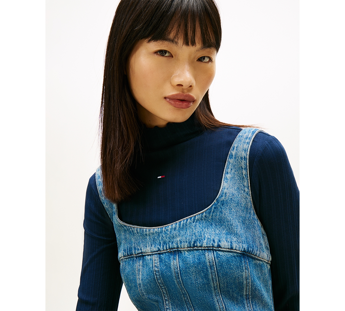 Tommy Jeans Women's Pleat Seam Denim Dress