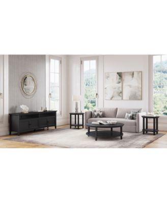 47" Solid Wood Hedworth Round End Table