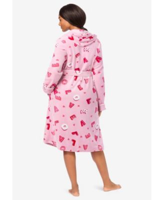 Women's Plush Hooded Wrap Robe