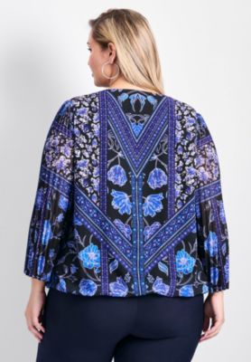 Women's Plus Size Harmony Pleat Sleeve Top