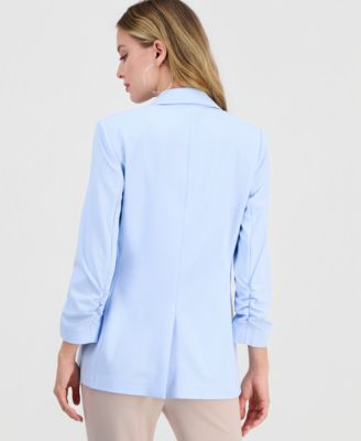 Women's Crepe One-Button Scrunched-Sleeve Jacket, Macy's Exclusive