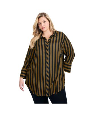 Women's Linear Longline Stripe Shirt