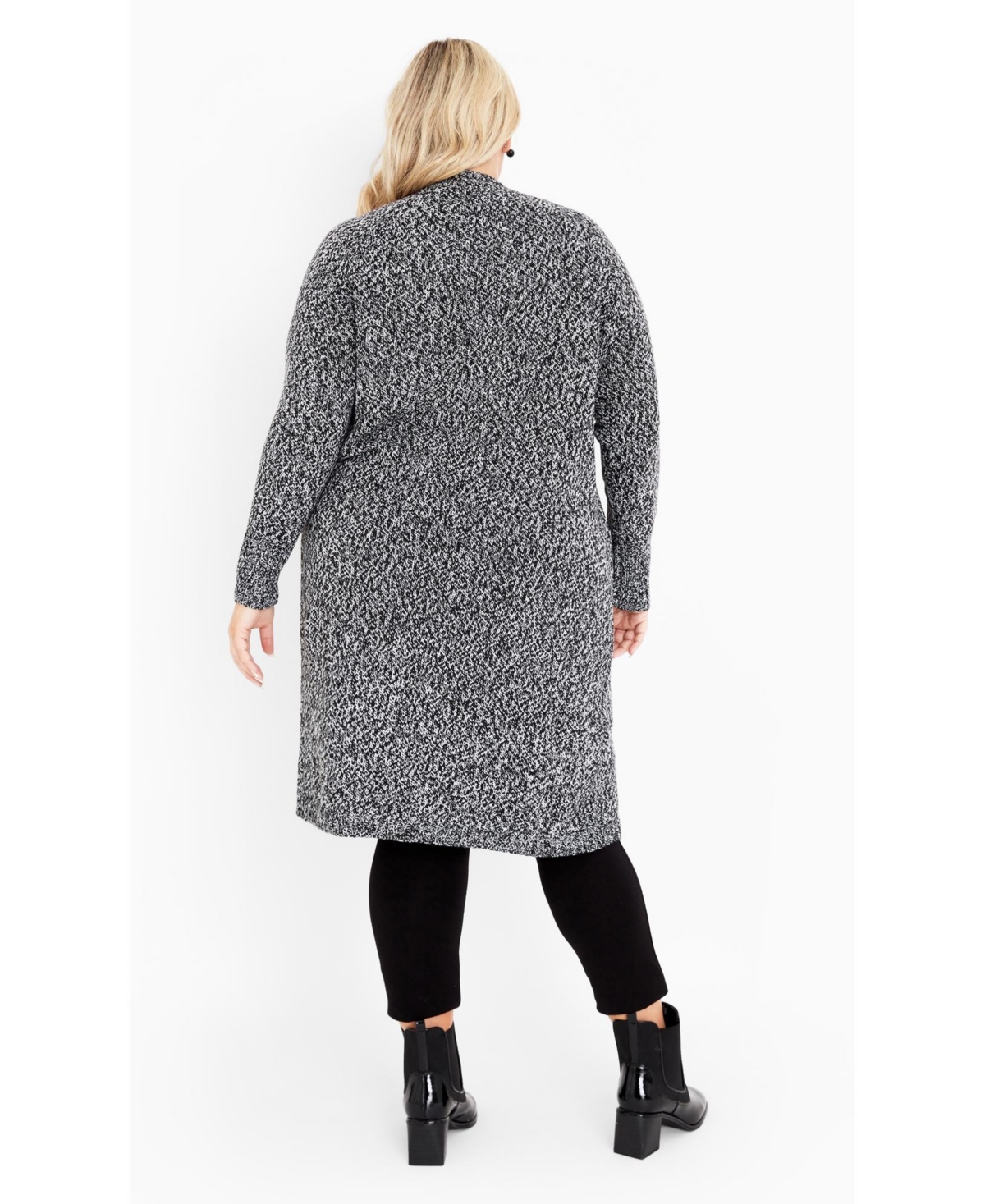 Avenue Women's Charmed Collarless Longline Cardigan